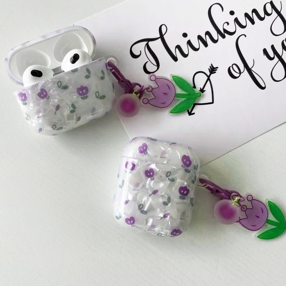 Airpods Case, Airpods Pro Case, Airpods 3rd Gen Case Pearl Flowers - Picture 1 of 6